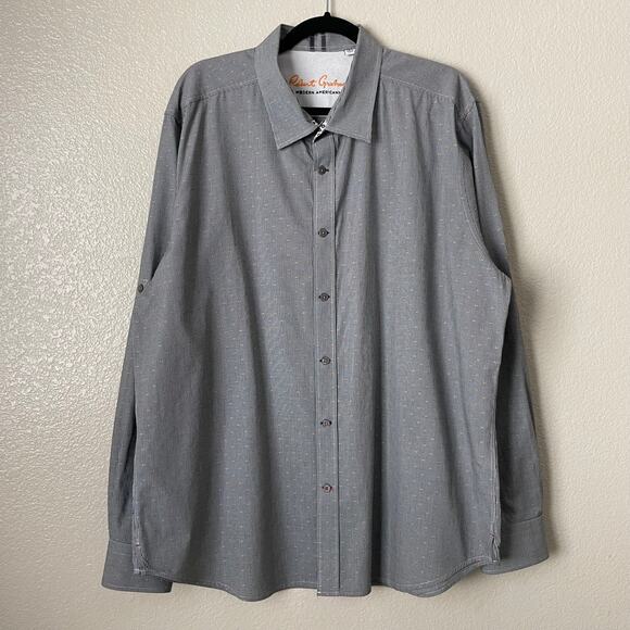 Robert Graham Shirt Mens 2XL Black Modern Americana Houndstooth Retro Preppy - Picture 3 of 14